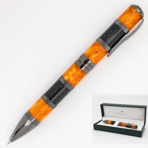 Monteverde USA Regatta Sport Ballpoint Pen, Orange and Carbon Fiber – Premium Ballpoint Pen, Refillable with Parker-Style Refills, Luxury Gift