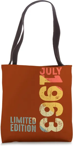 Month July 1963 Year 1963 Retro 1963 Vintage 1963 Since 1963 Tote Bag