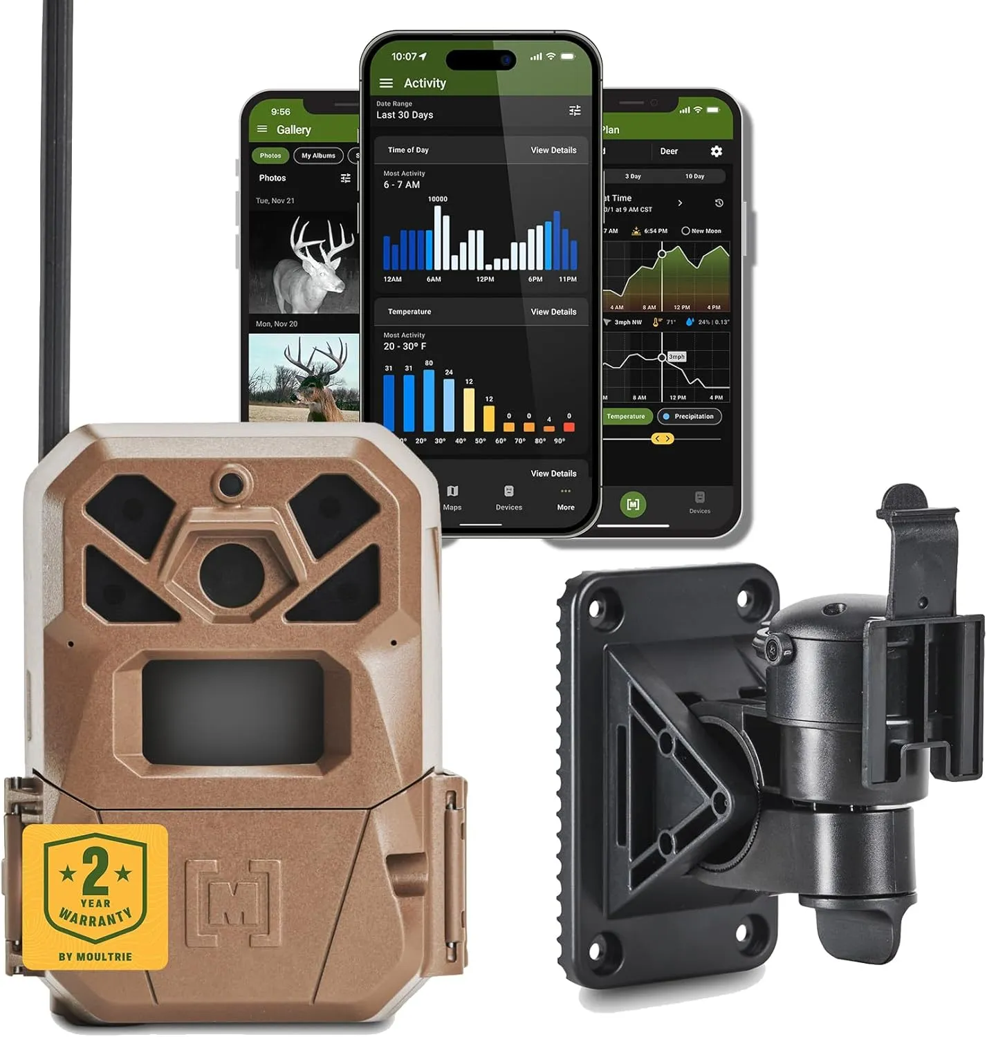 Moultrie Edge 2 Cellular Trail Camera - Auto Connect Nationwide 4G LTE - On Demand 36MP Photo - 1080P Video with HD Audio - 100 Ft Detection Range - Low Glow Flash