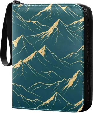 Mountains Card Binder 4 Pockets, 400 Pockets Trading Card Binder Removable Card Albums Card Holder for Games, Sports, Football, Baseball Cards