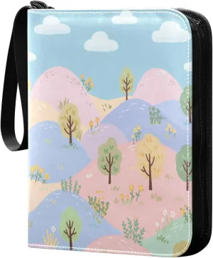 Mountains Card Binder 4 Pockets, 400 Pockets Trading Card Binder Removable Card Albums Card Holder for Games, Sports, Football, Baseball Cards