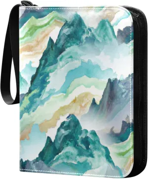 Mountains Card Binder 4 Pockets, 400 Pockets Trading Card Binder Removable Card Albums Card Holder for Games, Sports, Football, Baseball Cards