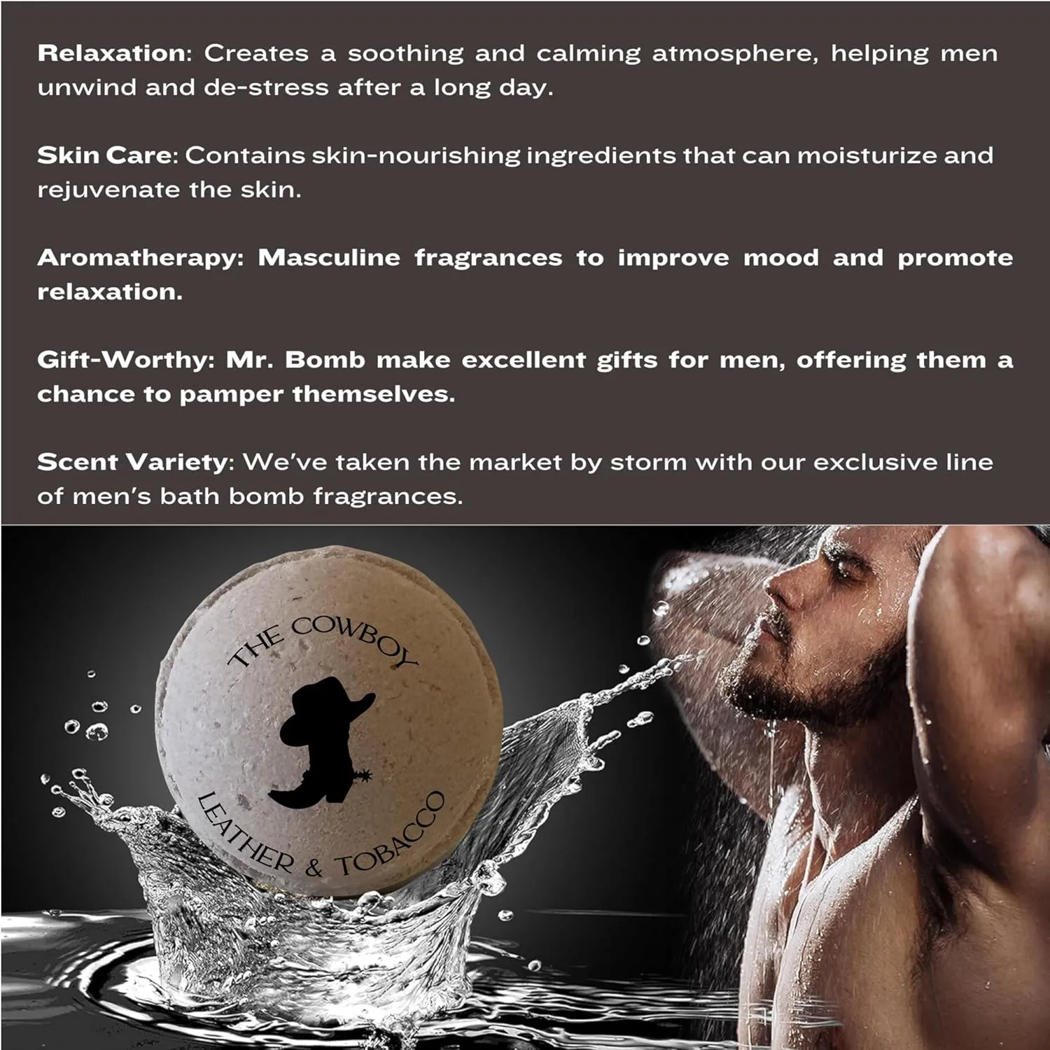 Mr. Bomb Dude Bath Bombs for Men, Infused for Guy Relaxation, Gift for Him, Manly Bath Soak, Masculine Scents for Men, Relaxing Bliss for The Gents - USA Crafted 6 Pk Male Set - Man-Up Collection