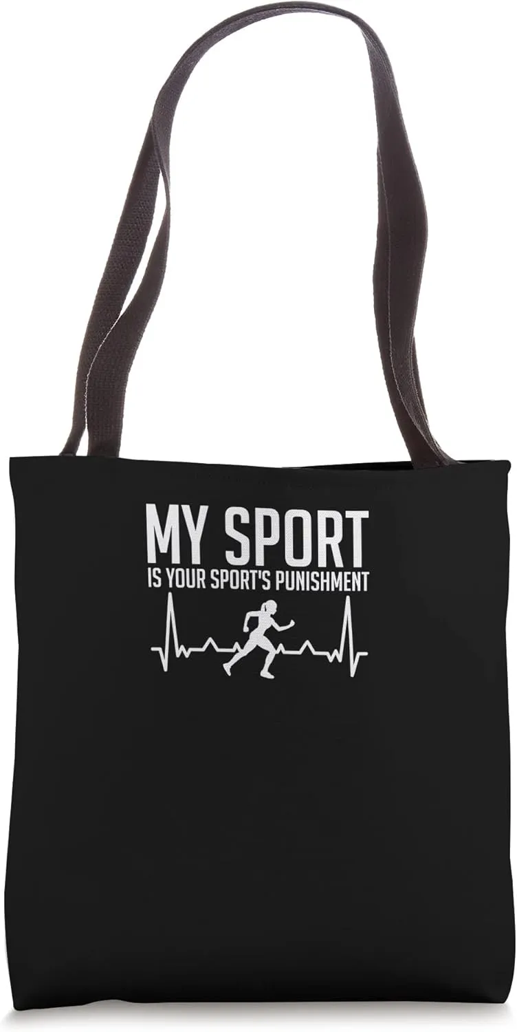 My Sport Is Your Sports Punishment Athlete Runner Heart Beat Tote Bag