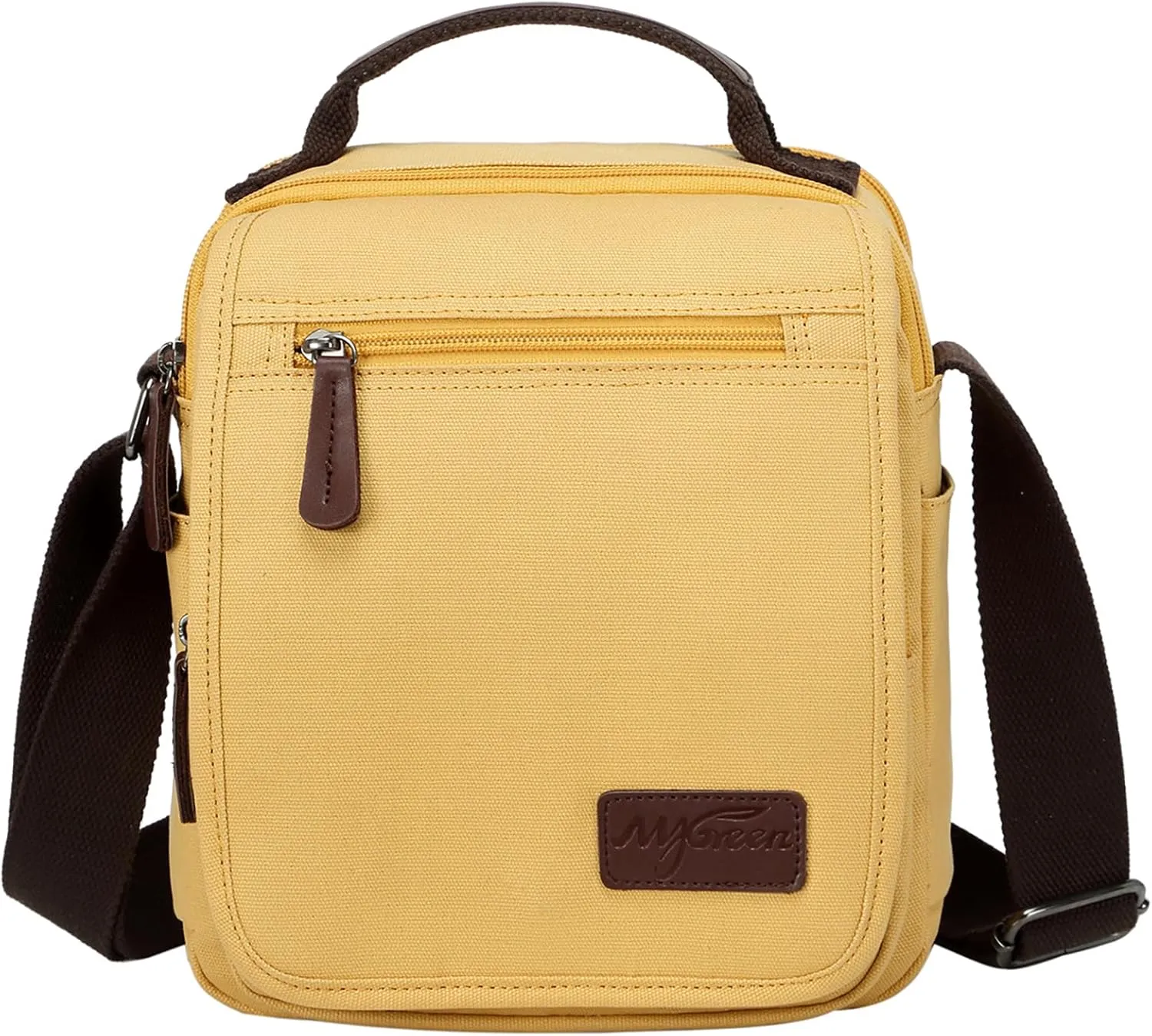 mygreen Small Canvas Crossbody Shoulder Bag Messenger Bag Work Bag