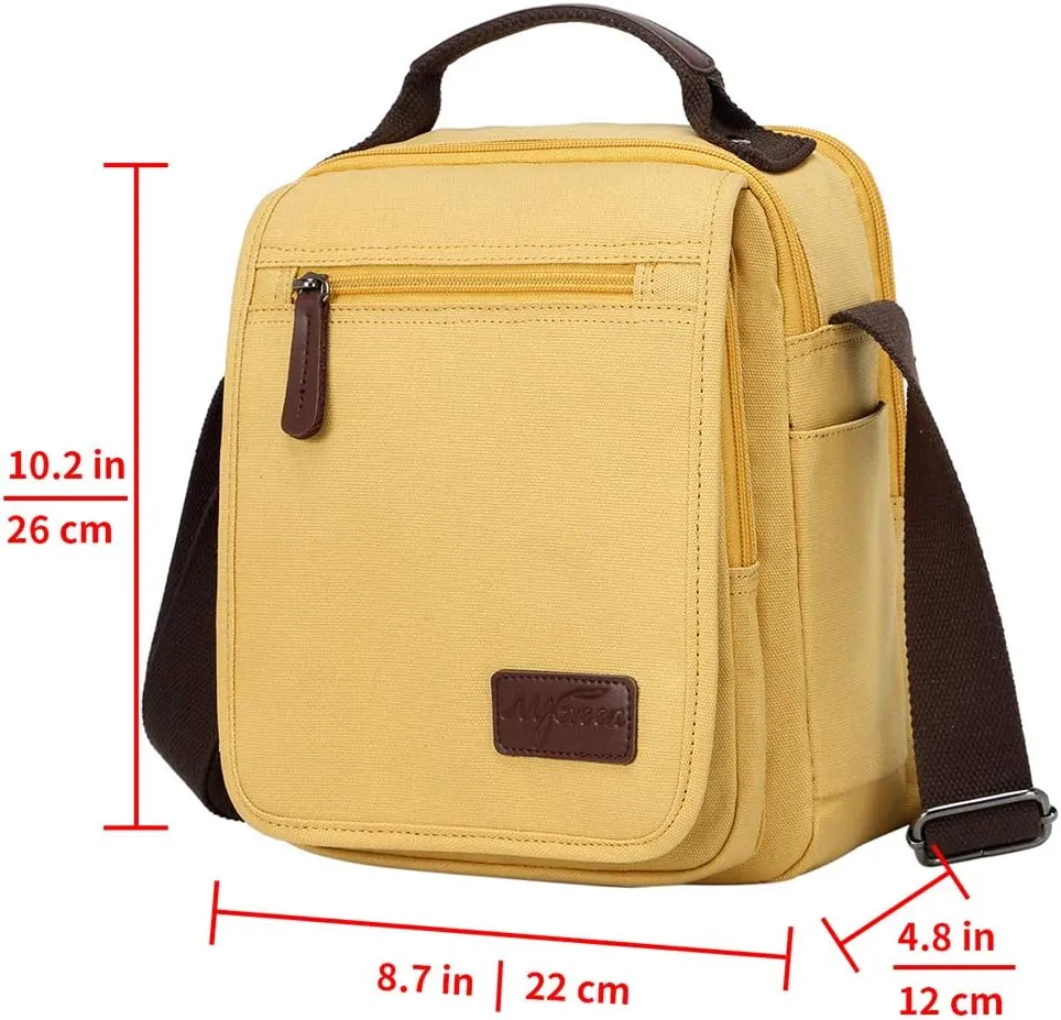 mygreen Small Canvas Crossbody Shoulder Bag Messenger Bag Work Bag
