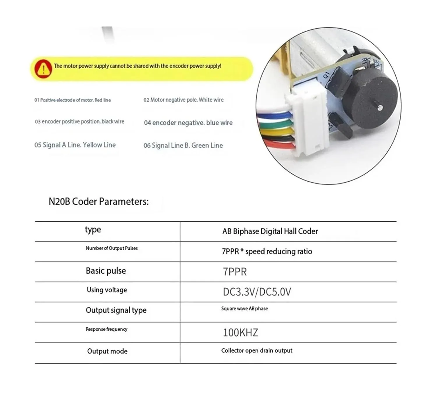 N20 Mini DC Gear with Motor Encoder JGA12-N20 3V/6V/12V High Torque Metal Gearbox Reducer RC Cars Robotics DIY Tools Low Noise(750R_6V)