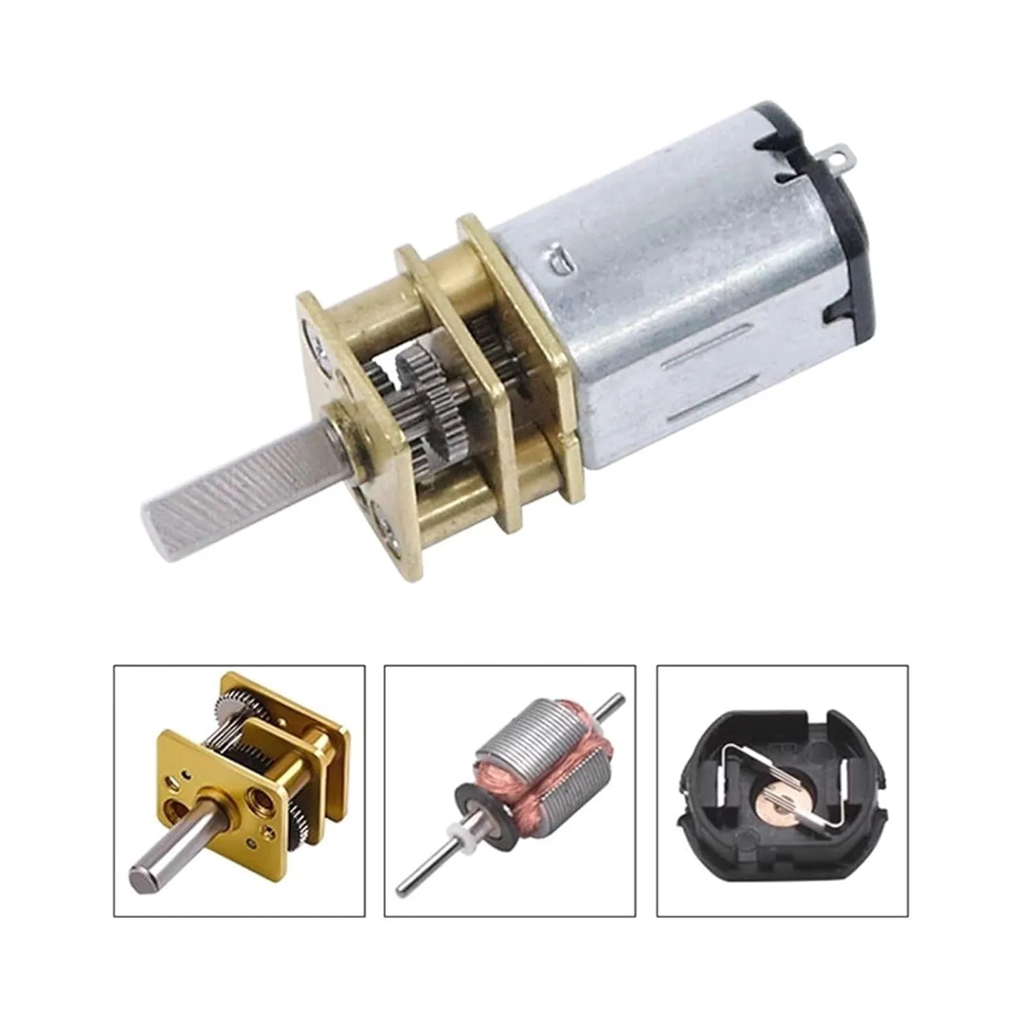 N20 Mini DC Gear with Motor Encoder JGA12-N20 3V/6V/12V High Torque Metal Gearbox Reducer RC Cars Robotics DIY Tools Low Noise(750R_6V)