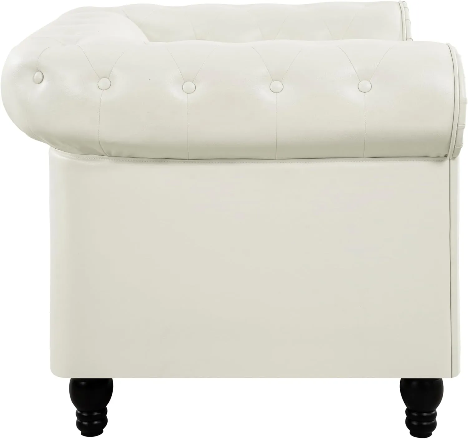 Naomi Home Chesterfield Accent Chair Only Living Room Chair Juegos Leather Couch Sofa for Bedroom Modern Chesterfield Tufted Leather Sofas for Living Room Off White Sofa