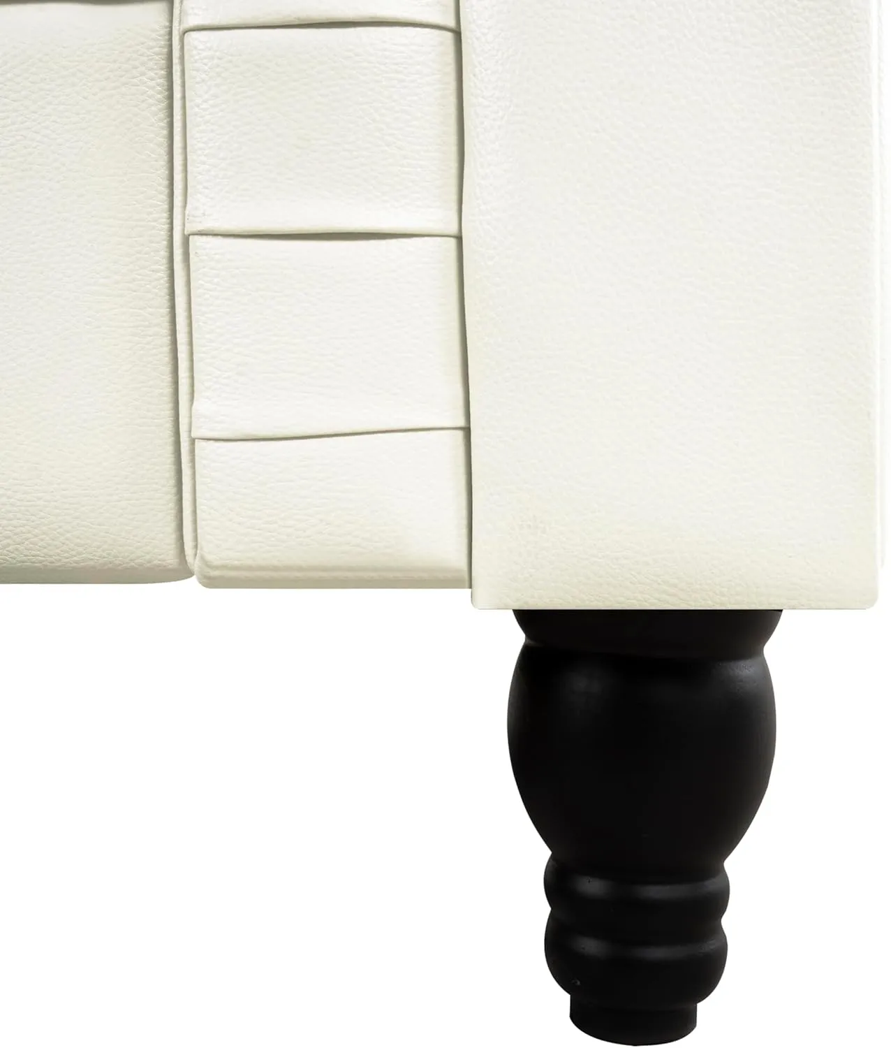 Naomi Home Chesterfield Accent Chair Only Living Room Chair Juegos Leather Couch Sofa for Bedroom Modern Chesterfield Tufted Leather Sofas for Living Room Off White Sofa