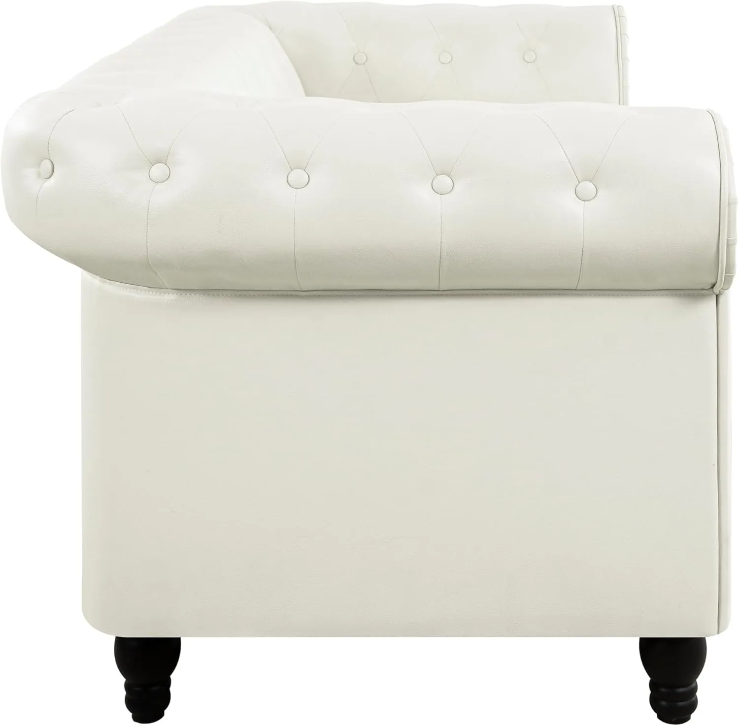 Naomi Home Chesterfield Accent Chair Only Living Room Chair Juegos Leather Couch Sofa for Bedroom Modern Chesterfield Tufted Leather Sofas for Living Room Off White Sofa