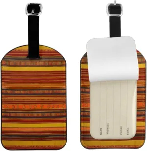 Native American Pattern Print Airplane Luggage Tag Elegant Luggage Tag 4.3 X 2.76 Inch for Suitcases Travel Bags