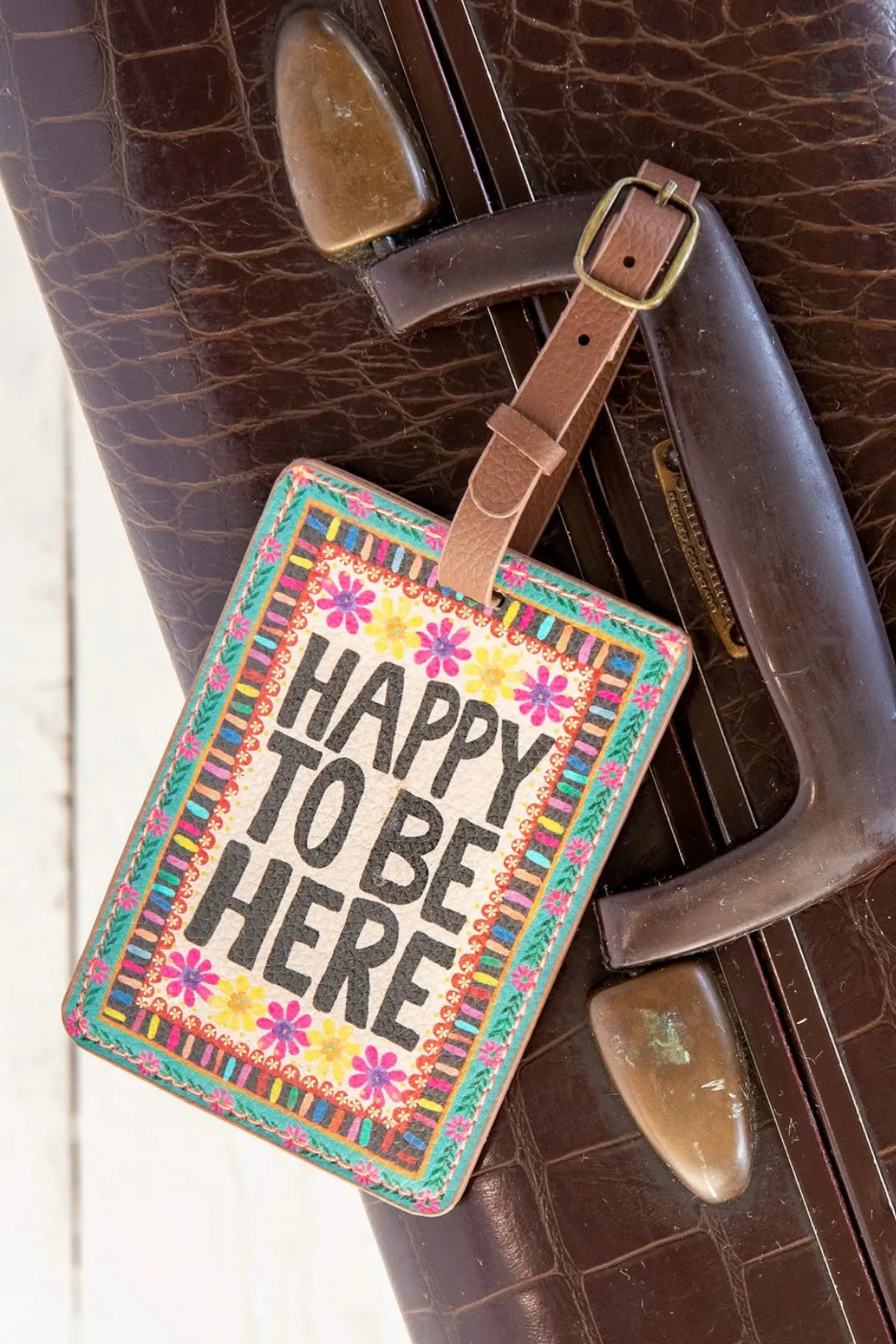 Natural Life Luggage Tag- Happy To Be Here