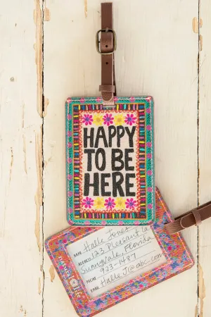 Natural Life Luggage Tag- Happy To Be Here