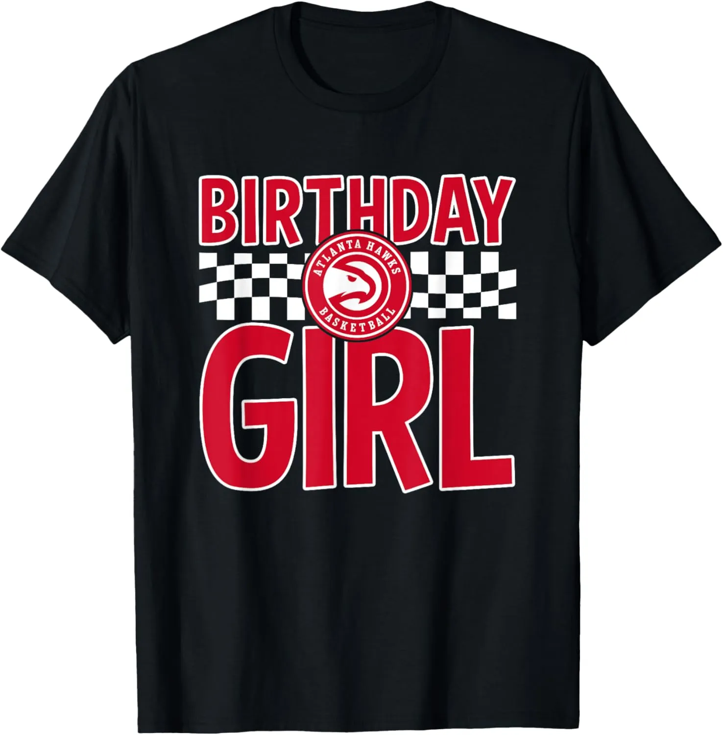 NBA Atlanta Hawks Birthday Girl Checkered Logo T-Shirt