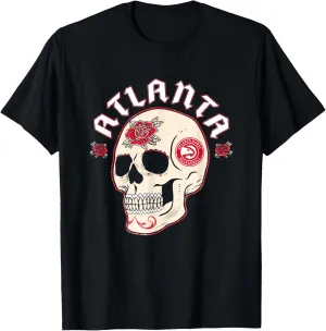 NBA Atlanta Hawks Halloween Floral Skull T-Shirt