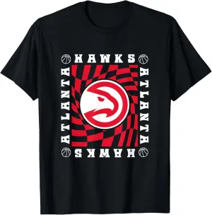 NBA Atlanta Hawks Retro Checkerboard Wave T-Shirt