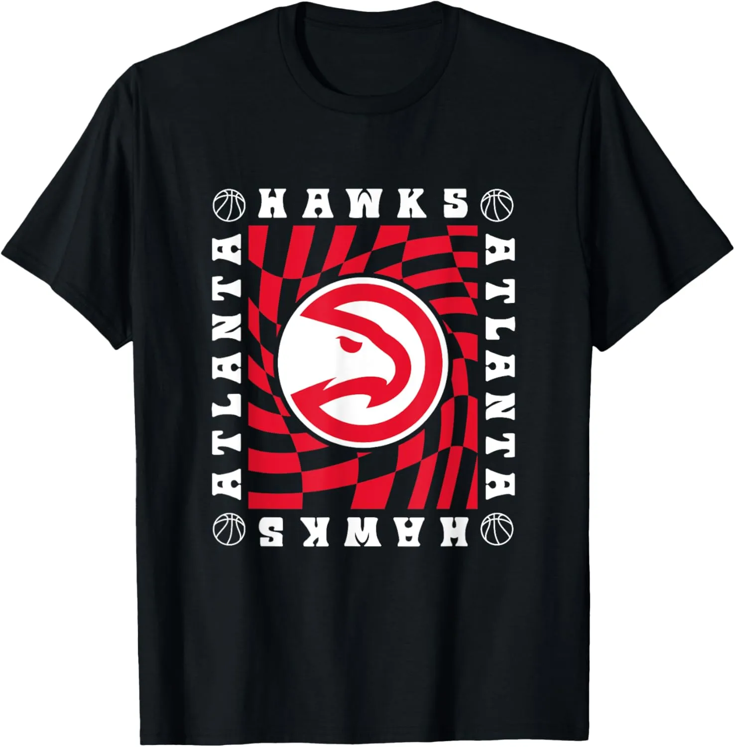 NBA Atlanta Hawks Retro Checkerboard Wave T-Shirt