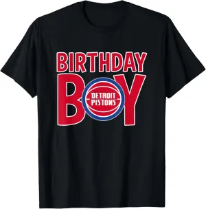 NBA Birthday Boy Detroit Pistons Retro Logo T-Shirt