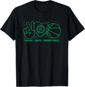 NBA Boston Celtics Peace Love Basketball T-Shirt