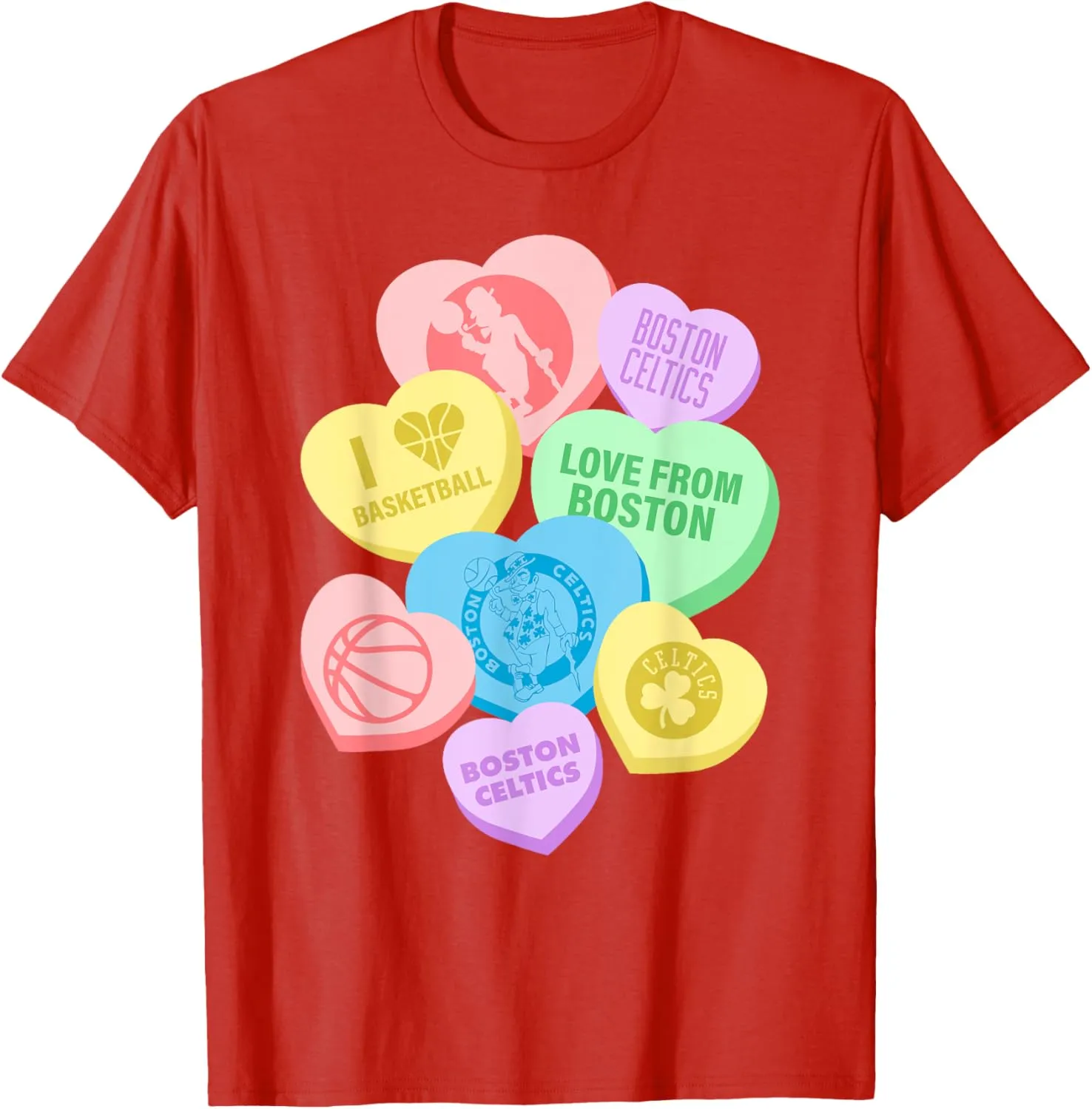 NBA Boston Celtics Valentine's Day Candy Hearts T-Shirt