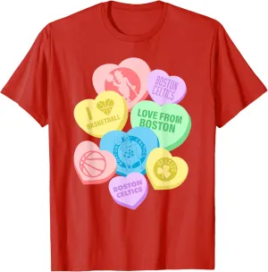 NBA Boston Celtics Valentine's Day Candy Hearts T-Shirt