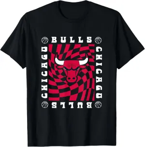 NBA Chicago Bulls Retro Checkerboard Wave T-Shirt