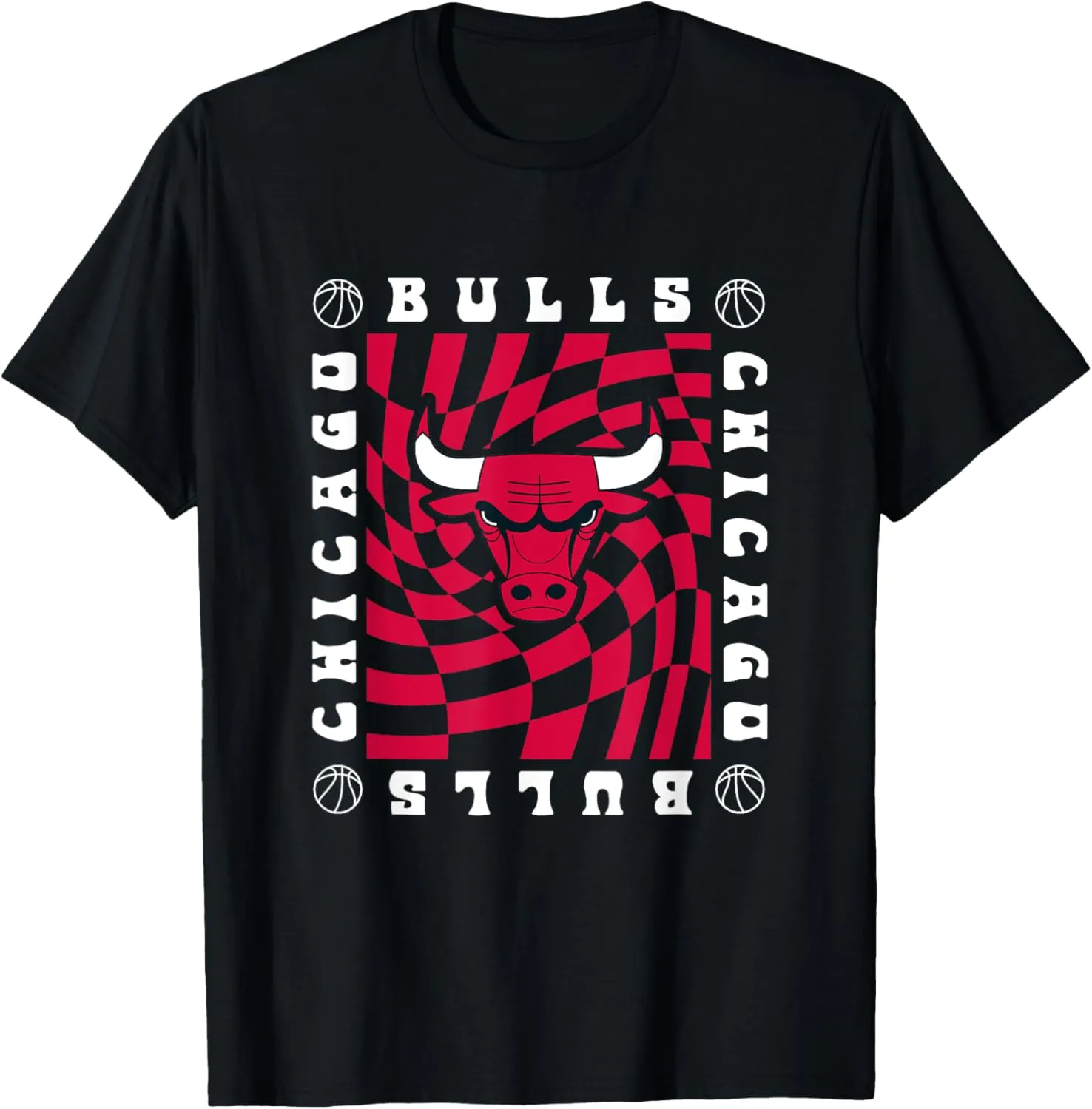 NBA Chicago Bulls Retro Checkerboard Wave T-Shirt