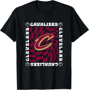 NBA Cleveland Cavaliers Retro Checkerboard Wave T-Shirt