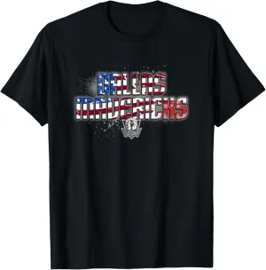 NBA Dallas Mavericks American Flag Distressed Paint Spill T-Shirt