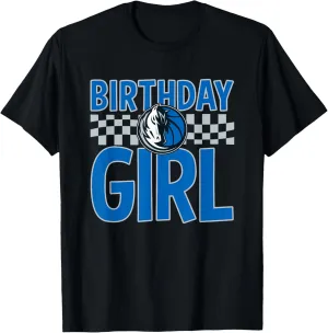 NBA Dallas Mavericks Birthday Girl Checkered Logo T-Shirt
