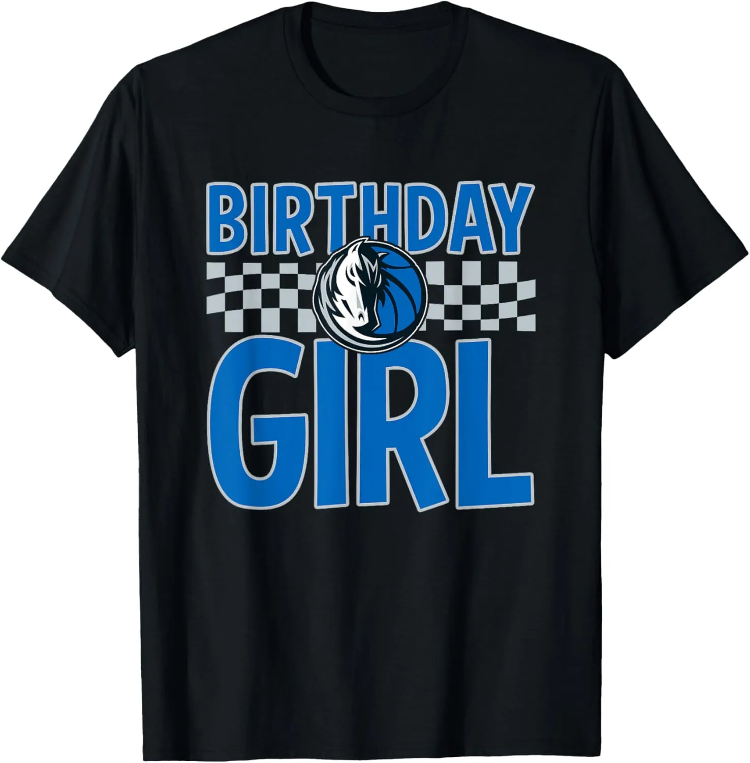 NBA Dallas Mavericks Birthday Girl Checkered Logo T-Shirt