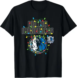 NBA Dallas Mavericks Christmas Lights Holiday T-Shirt