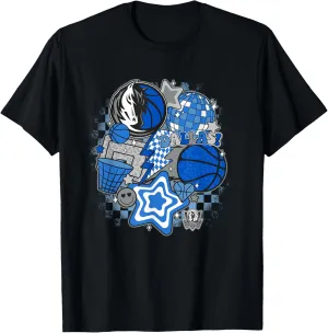 NBA Dallas Mavericks Psychedelic Basketball Collage T-Shirt