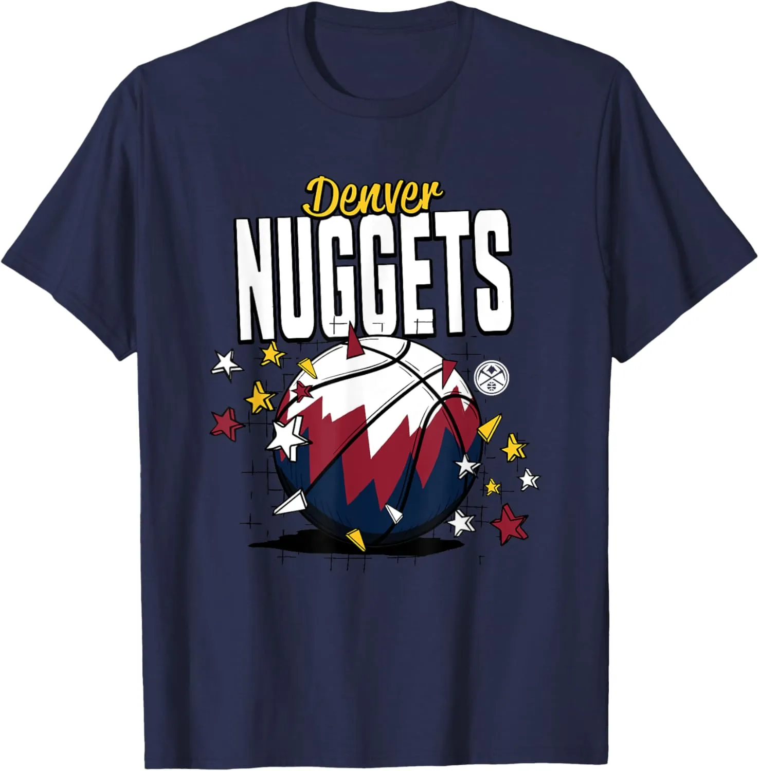 NBA Denver Nuggets Basketball Doodle Stars T-Shirt