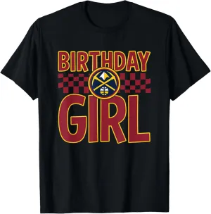 NBA Denver Nuggets Birthday Girl Checkered Logo T-Shirt