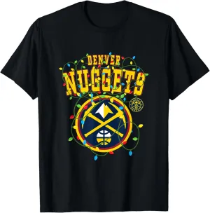 NBA Denver Nuggets Christmas Lights Holiday T-Shirt