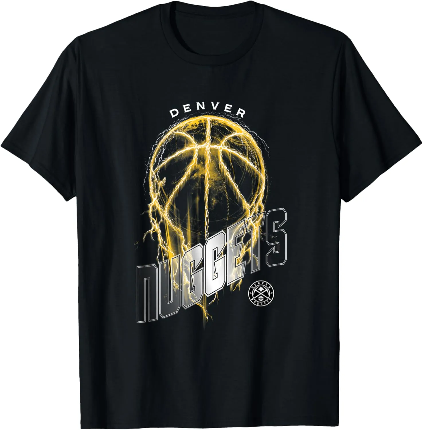 NBA Denver Nuggets Lightning Bolt Basketball Logo T-Shirt