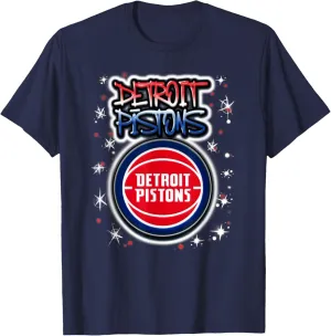 NBA Detroit Pistons Airbrush Logo T-Shirt