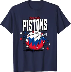NBA Detroit Pistons Basketball Doodle Stars T-Shirt