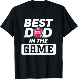 NBA Father's Day Best Dad Retro Detroit Pistons Logo T-Shirt