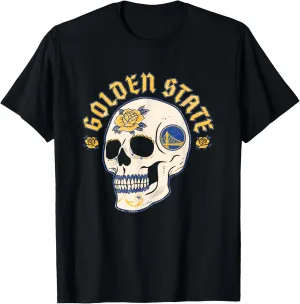 NBA Golden State Warriors Halloween Floral Skull T-Shirt