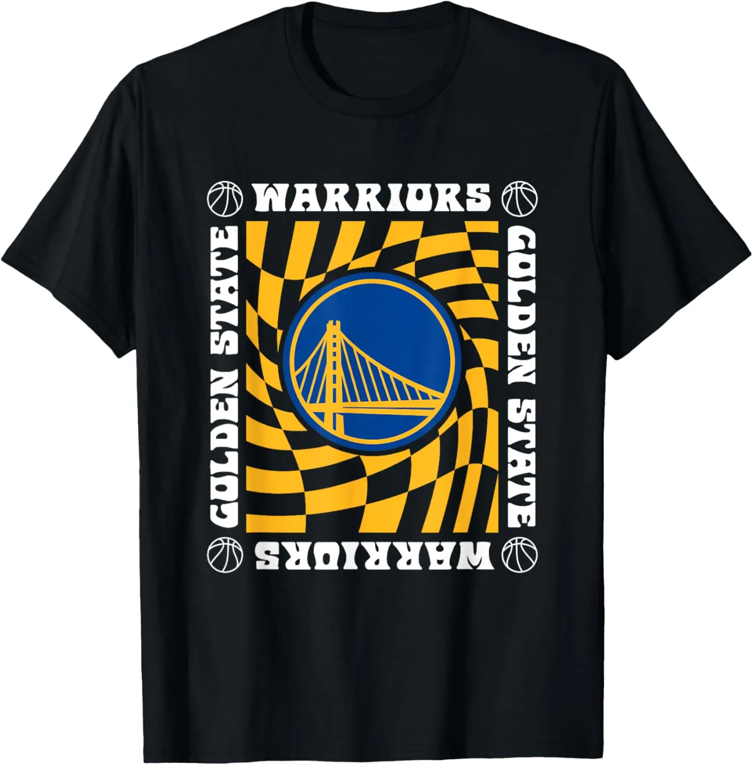 NBA Golden State Warriors Retro Checkerboard Wave T-Shirt