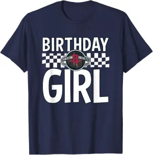 NBA Houston Rockets Birthday Girl Checkered Logo T-Shirt