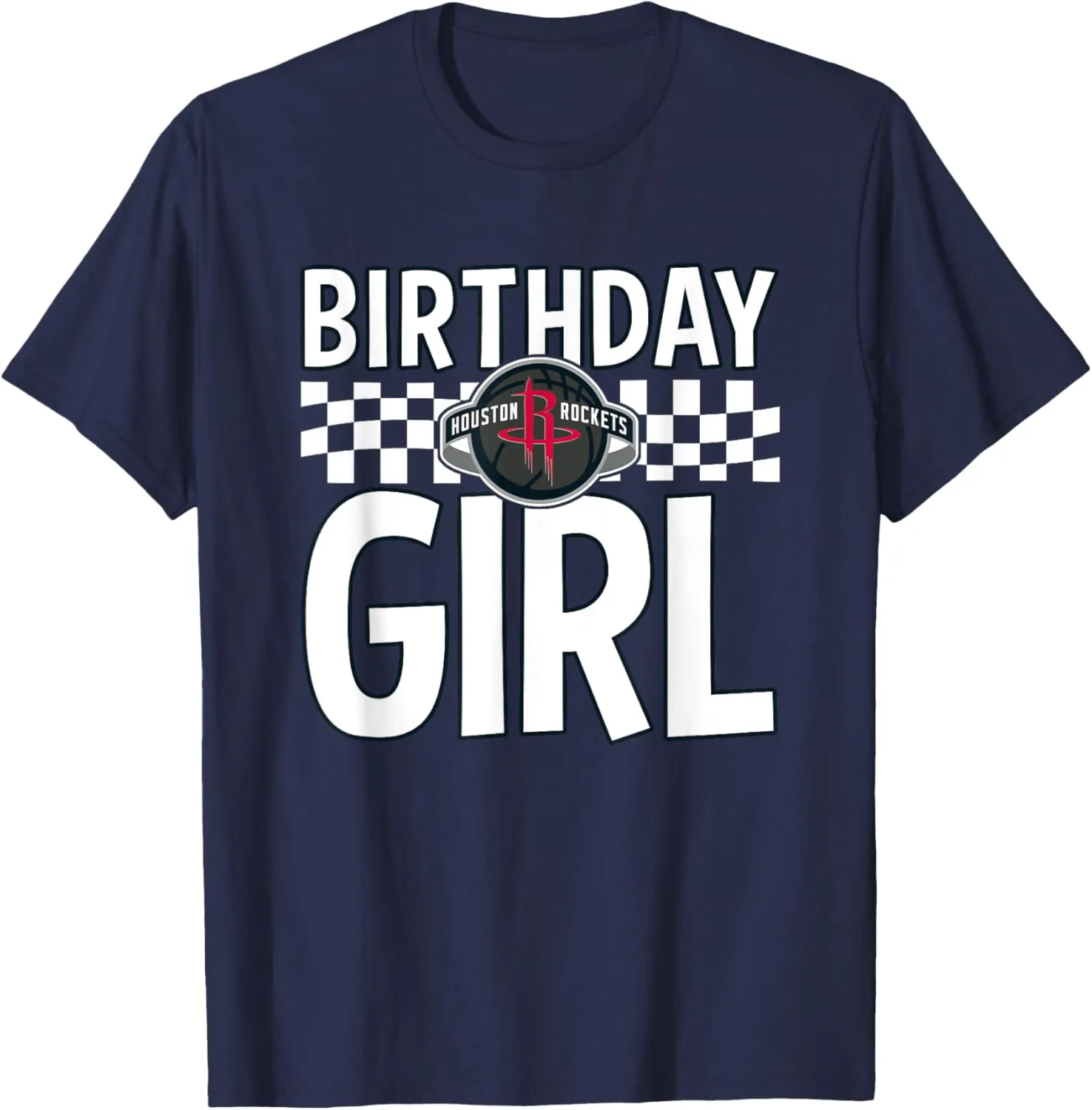 NBA Houston Rockets Birthday Girl Checkered Logo T-Shirt