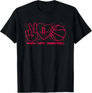 NBA Houston Rockets Peace Love Basketball T-Shirt