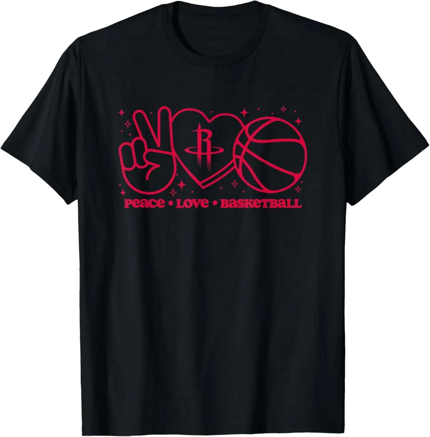 NBA Houston Rockets Peace Love Basketball T-Shirt