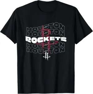 NBA Houston Rockets Wave Outline Team Logo T-Shirt
