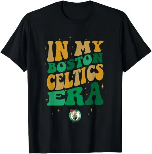NBA In My Boston Celtics Era Vintage Retro Wave Logo T-Shirt