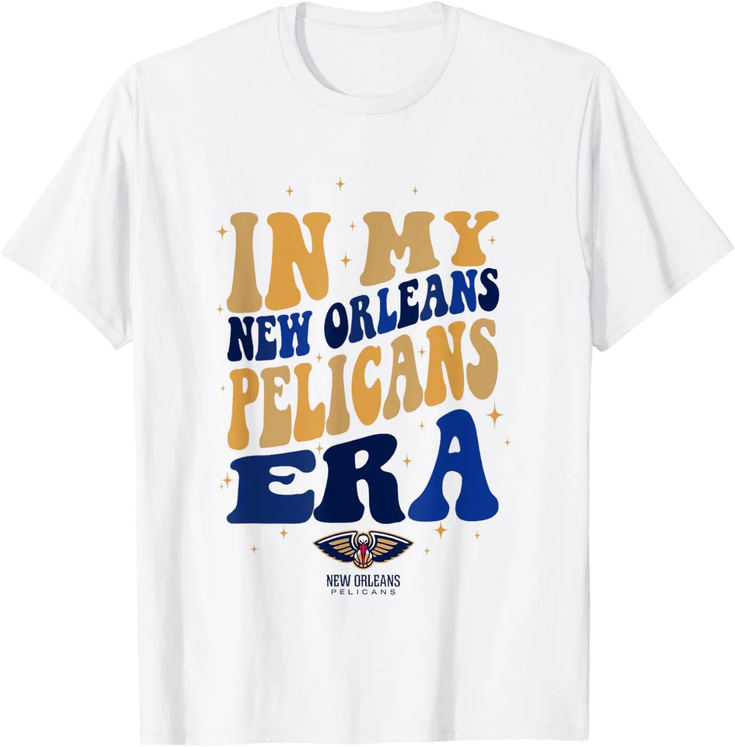 NBA In My New Orleans Pelican Era Retro Wave Logo T-Shirt